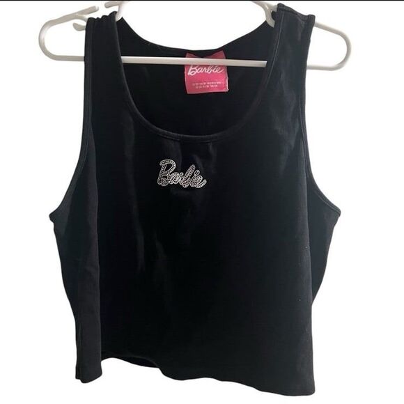 F21 Barbie Rhinestone Black Tank Top Sz 3X - Picture 1 of 3